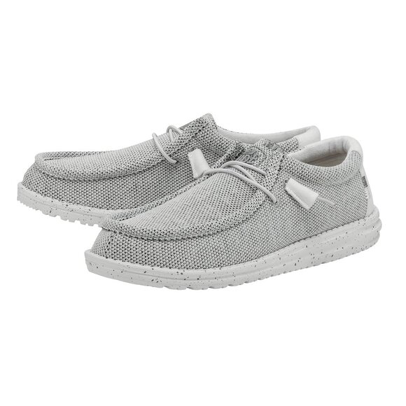 Hey Dude Wally Sox, Men's Stone White Slip-on Casual Comfort Shoes - Size 9 - Picture 1 of 11
